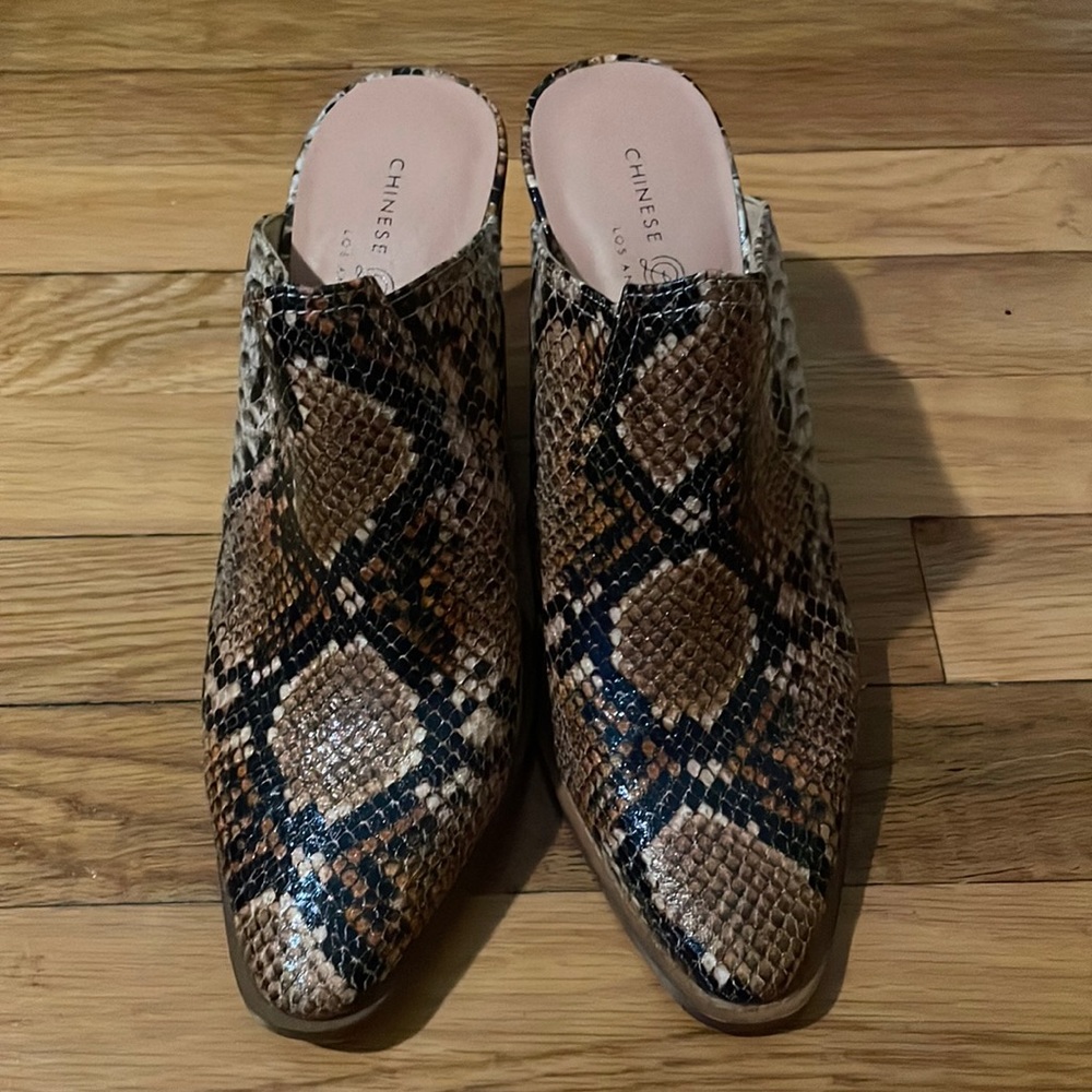 Snake Skin Mules